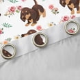 thumbnail image 4 of Feelyou Kawaii Brown Dachshund Blackout Curtains Set of 2 (52x84 Each), Vintage Pink Rose Window Curtains, Cartoon Dog Animal Curtains and Drapes, Blackout Curtains Room Decor, 4 of 6