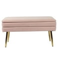 thumbnail image 3 of Maklaine 16.5"H Transitional Velvet Storage Bench in Blush Pink, 3 of 6