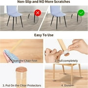 Ezprotekt 24 Pcs Silicone Chair Leg Floor Protectors with Wrapped Felt, Chair Leg Covers for Chairs(1 Square, Clear)
