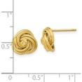 thumbnail image 2 of 14K Yellow Gold Polished & Textured Cz Love Knot Earrings (10.15 X 10.6) Made In Peru tl1167, 2 of 5