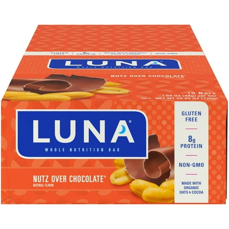 Luna® Nutz Over Chocolate® Whole Nutrition Bars 15-1.69 oz. Bars