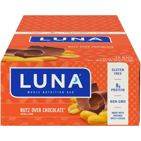 Luna® Nutz Over Chocolate® Whole Nutrition Bars 15-1.69 oz. Bars