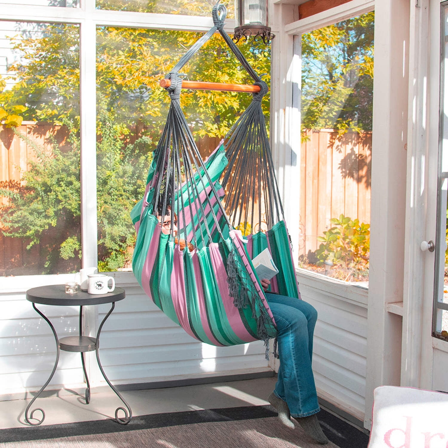 Vivere Brazilian Hanging Hammock Chair in Watermelon
