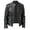 Black, variant on Men's Casual Stand Collar Leather Jacket Motorcycle Lightweight Leather Outwear Yellow