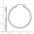 thumbnail image 4 of Sterling Silver Rhodium-Plated 2mm Round Hoop Earrings (37 X 35) Made In Mexico qe806, 4 of 5