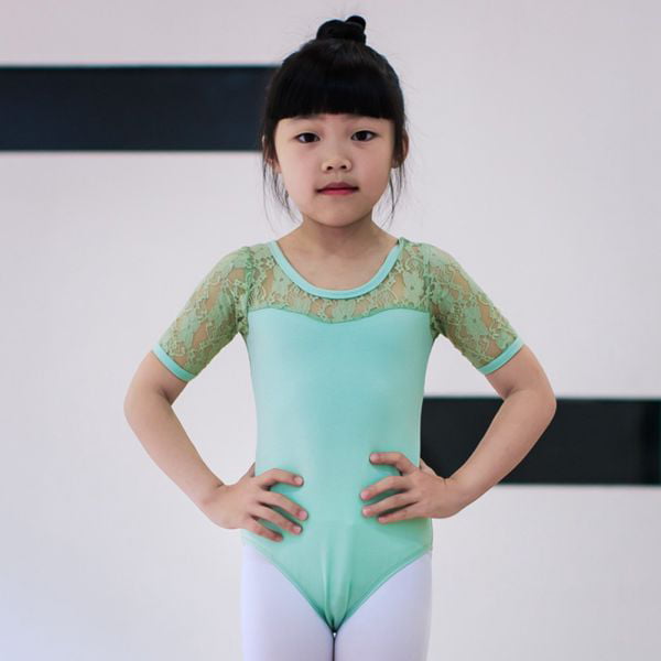 Kids Girl Ballet Dance Lace Leotard Sparkly Jumpsuit Gymnastics Bodysuit Costume