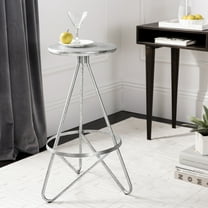 SAFAVIEH Galexia Mid-Century Retro Metal Bar Stool, Silver Leaf