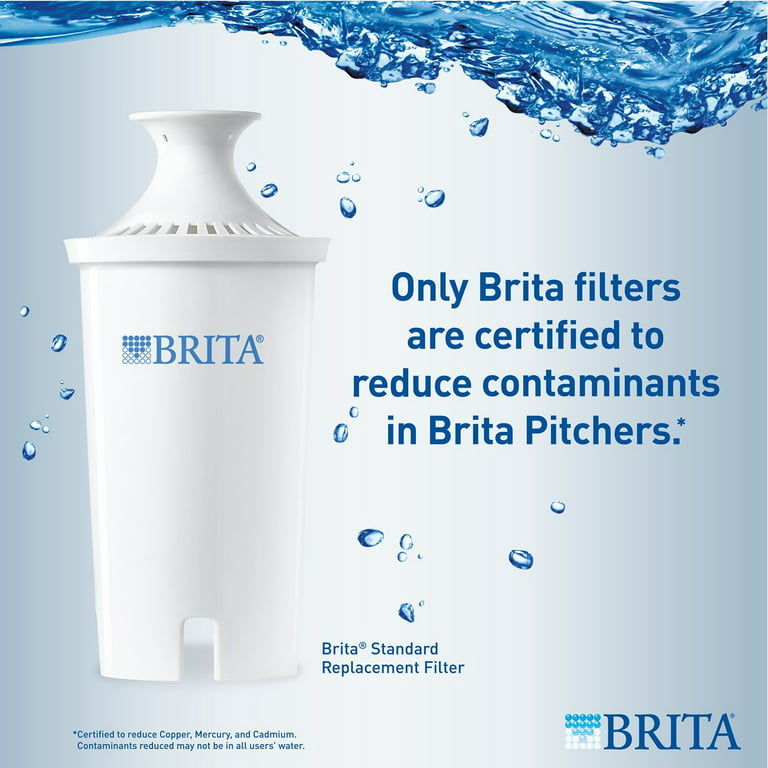  Brita Standard Water Filter Replacements for Pitchers and  Dispensers, Lasts 2 Months, Reduces Chlorine Taste and Odor, 3 Count