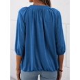 thumbnail image 4 of Sherrylily Women Crew Neck T Shirt Half Sleeve 3/4 Sleeve Casual Loose Pleated Tops, 4 of 5