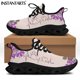 thumbnail image 1 of Zapatillas deportivas ligeras con plataforma y cordones para mujer, con estampado de huella de perro y latidos bohemios, de malla, 1 of 6