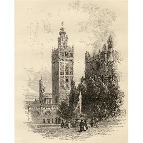 Posterazzi DPI1857145LARGE la Giralda Séville Espagne du Livre Images Espagnoles par le Rév Samuel Manning Publié en 1870, Grand - 26 x 32