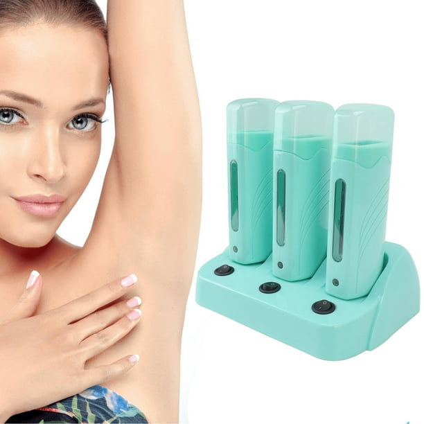 Máquina De Cera, 3pcs Roller Wax Wax Warmer Machine Roll En El Kit De Cera Diseño De Interruptor Para Depilación En Varias áreas Del Cuerpo