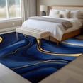thumbnail image 5 of Marble Texture Large Area Rugs 8x10 ft Modern Blue Golden Fluid Art Washable Rug Non Slip Indoor Carpet Absorbent Floor Mat for Living Room Bedroom Dining Room, 5 of 9