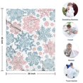 thumbnail image 4 of Blue and Pink Christmas Snowflake Pattern Blanket,Comfortable Soft Flannel Throw Blanket,All Season,Warm Lightweight Blankets for Sofa Bed Couch Living Room Chair,30"x40", 4 of 4