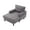 Gray, variant on Modern Chenille Fabric Chaise Lounge Recliner Single Sofa Living Room Bedroom Rest Chair Wooden Sofa Legs with Comfortable Backrest and Armrests Side Pockets for Storage, Suitable for Office (Yellow)