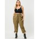 thumbnail image 3 of Pantalones Cargo Con Bolsillos CintuElástiCon Cordón TalGrande PaMujer Caqui XXL, 3 of 6