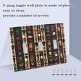 thumbnail image 3 of Yayeee Toggle Light Switch Wall Plate 2-Gang 4.56"x4.48" Decorative Outlet Cover, Beige Geometric, 3 of 7