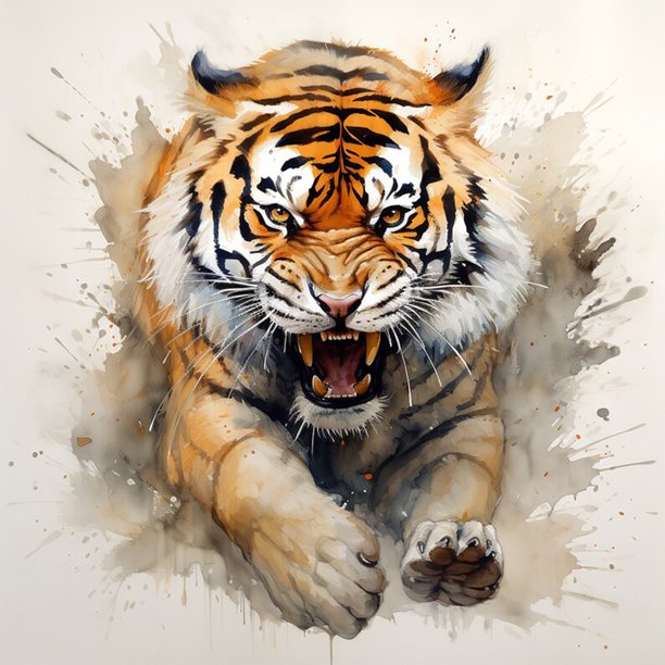 (w2814) Resina La Serie Animal Tigre Diamante 35*35CM