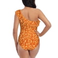 thumbnail image 5 of Honeii Orange Glitter for women's one-piece swimsuit featuring a chic one-shoulder design experience elegance and style in the water-Small, 5 of 6