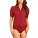 thumbnail image 1 of INSPIRAR CHIC Camiseta de Trabajo de Manga Corta con Botones para Mujeres, Mono de Talla XL, Rojo, 1 of 5