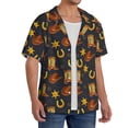 thumbnail image 3 of Salouo Wild West Golden Horseshoe Pattern Cuban Collar Shirts for Men Button-Down Shirt Men's Short Sleeve Shirts Hawaiian Shirts Casual Shirts -XX-Large, 3 of 6