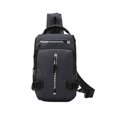 thumbnail image 1 of WRKEKC Sac Bandoulière Imperméable pour Extérieur avec Port USB, Sac de Poitrine Léger en Polyester pour Randonnée, Sangle Réglable et Multiples Poches, 1 of 6