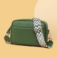 thumbnail image 3 of Bolsa De Hombro Bolso bandolera pequeño y cuadrado para mujer, de piel auténtica, con correa ancha para mujer (verde) Likrtyny  Para Estrenar, 3 of 7