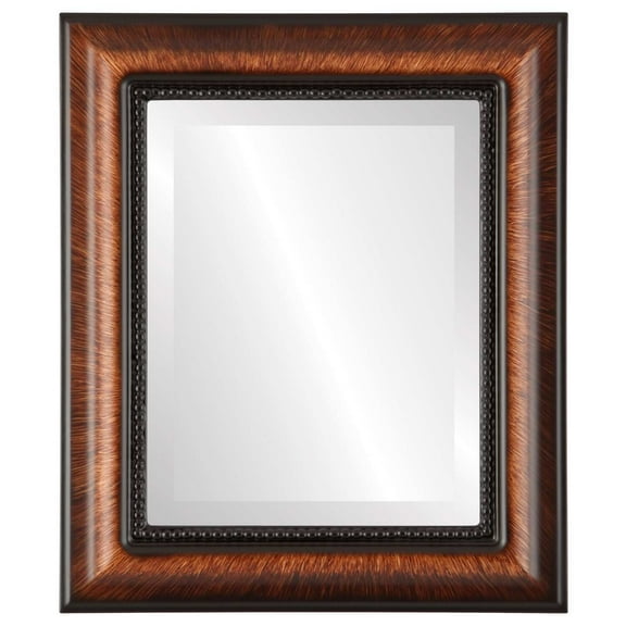 OVALCREST by The OVALCREST Mirror Store Heritage Framed Rectangle Mirror in Vintage Walnut 17x21