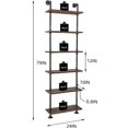 thumbnail image 2 of Industrial Pipe Shelving Rustic Wood Ladder Bookshelf Wall Mounted Shelf for Living Room Decor and Storage(Only One Shelf), 2 of 7