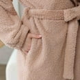 thumbnail image 5 of TMOYZQ Womens Hooded Robe, Fleece Long Plush Hooded Robe Warm Bathrobe Belted Loose Ladies Nightgown Lounge Winter Warm Fuzzy Spa Robes Nightgowns with Belt, 5 of 9