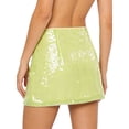 thumbnail image 2 of iixpin Womens Sequin Skirt Side Zipper Fully Lined Short Skirt Glittery Bodycon Miniskirt Yellow L, 2 of 6