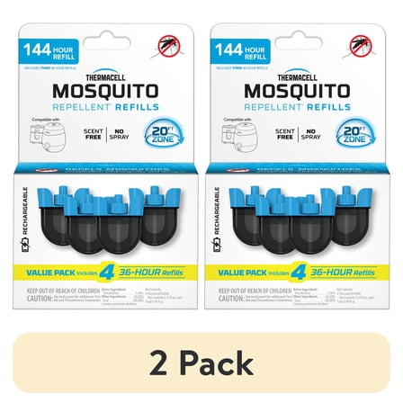 (2 pack) Thermacell Rechargeable Outdoor Mosquito Repellent Refill with 36-Hour Protection, 4 Pack