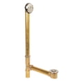 thumbnail image 3 of Fine Fixtures Bathtub Shower Drain - 20 Gauge Brass Tubing, Trip Lever Overflow Assembly Tub Drain Kit - Satin Nickel, 3 of 10
