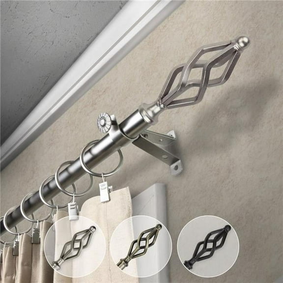 Central Design 4841-285 0.812 in. Dia. Vinci Curtain Rod, Satin Nickel - 28-48 in.