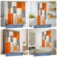 thumbnail image 5 of Burnt Orange Waterproof Shower Curtain, 48"x72" Washable Polyester Fabric Shower Curtains for Bathroom, Grey Modern Abstract Art Oil Painting Geometric Decorative Bathtub Curtain Sets with Hooks, 5 of 9