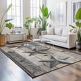 thumbnail image 3 of 5'x7' Area Rugs, Western Star Grey Indoor Outdoor Area Rug for Living Room Bedroom, Farmhouse Vintage Wooden Striped Country Washable Bathroom Rugs Kitchen Floor Carpet Mats Home Decor Aesthetic, 3 of 8