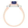 thumbnail image 4 of Clara Pucci 14K Rose/White Gold 2.62ct Tanzanite Halo Ring for Women, 4 of 8