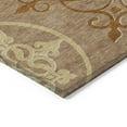 thumbnail image 5 of 8' X 10' Terra Cotta Gold And Gray Floral Medallion Washable Indoor Outdoor Area Rug, 5 of 5
