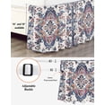 thumbnail image 3 of Boho Ethnic Style Bed Skirt King Size 16" Drop Retro Leaves Texture Ruffled Wrap Around Bed Skirts Adjustable Elastic Bedskirt Dust Ruffle for King Size Bed, 3 of 7