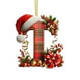 thumbnail image 2 of Christmas Tree Ornaments 2D Acrylic Monogram Pendants With Santa Hat 26 Letters Hanging Decorations For DIY Crafts And Home Decor, 2 of 5