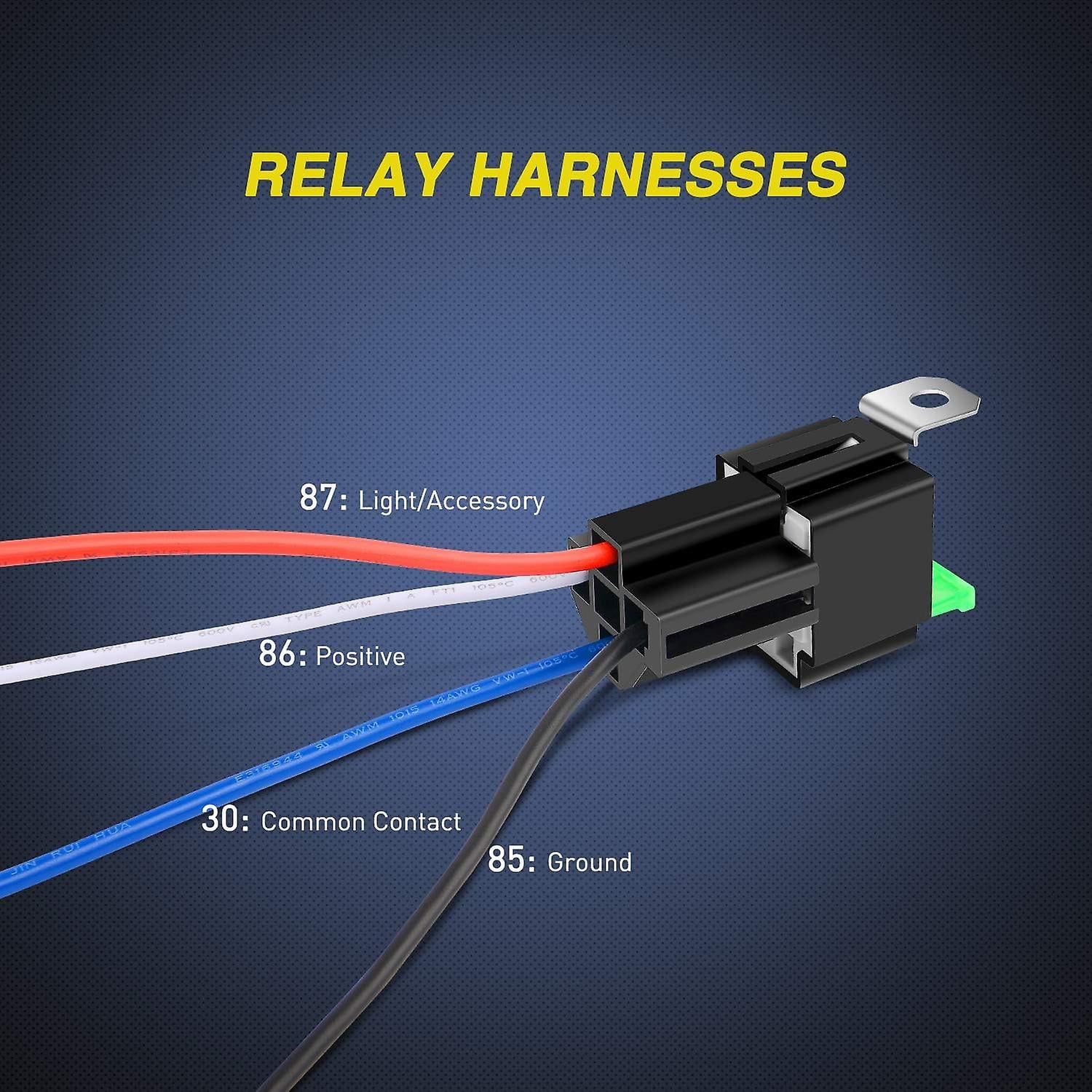 1PCS Relais Automobile 12V 30A, 4 Broches SPST Avec Fusibles