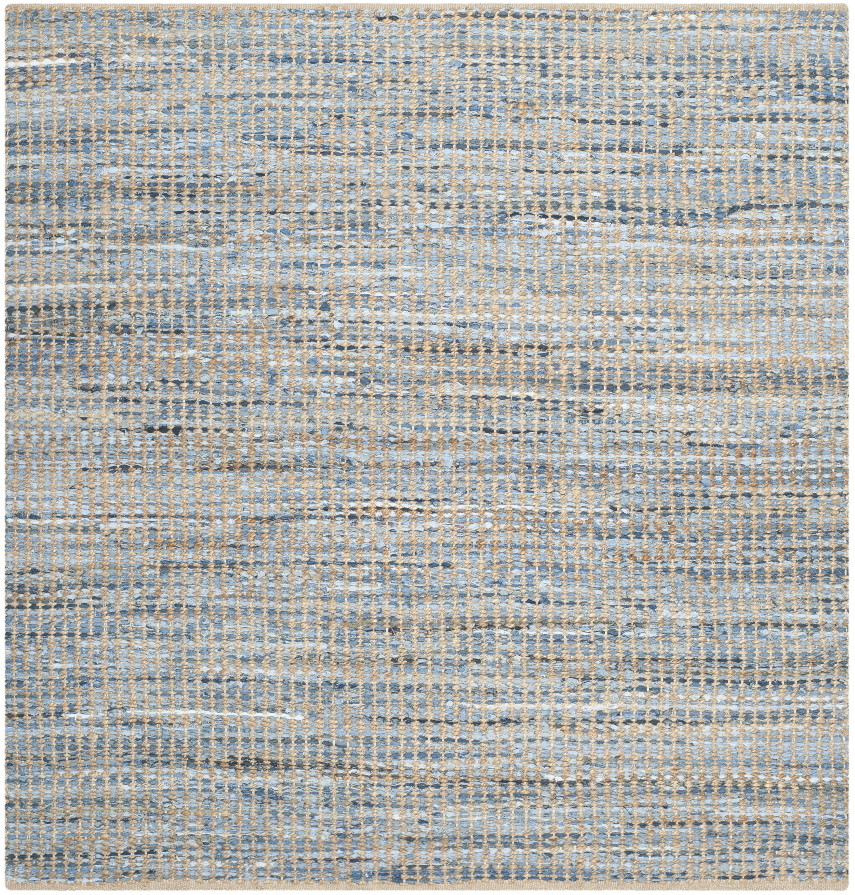 SAFAVIEH Cape Cod Beuregard Geometric Area Rug, Natural/Blue, 10' x 10' Square