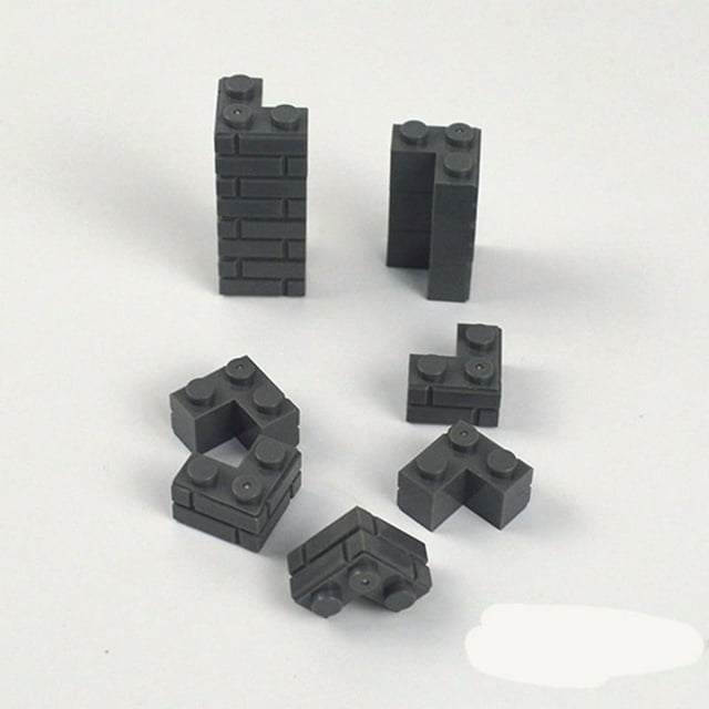 Ladrillos de pared gruesos de partículas pequeñas, 1x2, 1x3, 1x4 puntos, accesorios a granel, puertas, ventanas, bloques de construcción DIY, juguete educativo para niños,80pcs DK grey L
