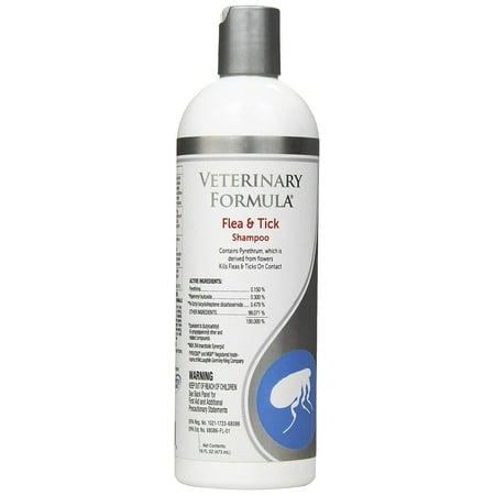 Veterinary Formula Clinical Care Flea and Tick Shampoo for Dogs and Cats, 16 (Best Homemade Flea Dip For Dogs)