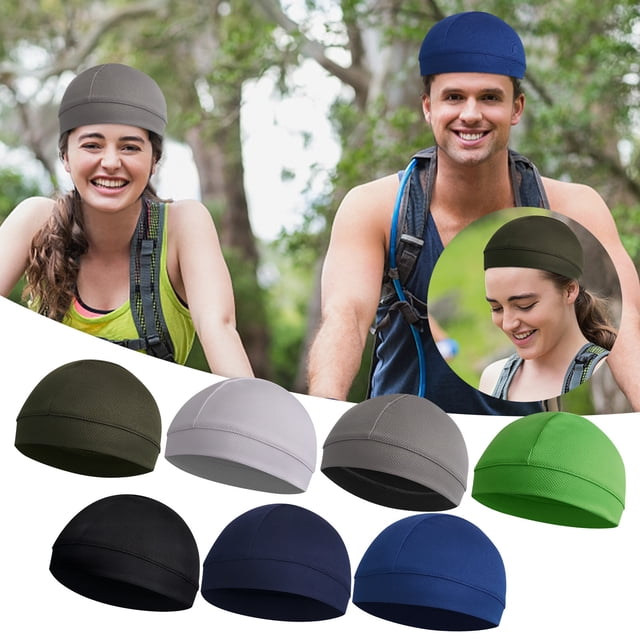 MORESEC 7Pcs Breathable Sweat-Absorbent Motorcycle Helmet Liners, Sun Protection Inner Caps for Cycling and Running, Stretchable Headwear for Men and Women