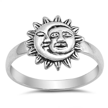 Sun Moon Universe Space Fashion Ring New .925 Sterling Silver Band Size