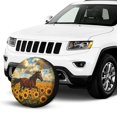 thumbnail image 2 of KAKALAD Horse Sunflowers 11 Spare Tire Cover Universal Vehicle Accessories Buckle Car Tools 14”in, 2 of 6