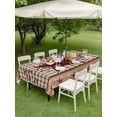 thumbnail image 4 of Outdoor Tablecloths with Umbrella Hole & Zipper, Texas Star Vintage Tablecloth Rectangle 60x84 Inch, Brown Checkered Berry Farmhouse Waterproof Table Cloth, Patio/Pool/Picnic Table Covers, 4 of 8