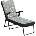 thumbnail image 1 of Outsunny Outdoor Lounge Chair w/ Cushion, Foldable Reclining Patio Chair, 1 of 10