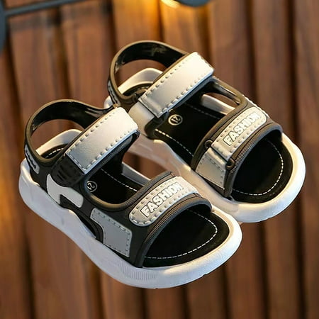 

Toddler Sandals for Boys Gray School Home Slippers Children Kids Cartoon Soft Sole In Summer Comfortable 28